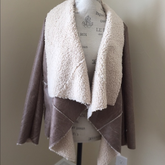 Taupe/Cream Shearling jacket