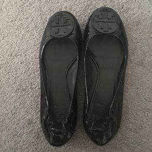 Tory Burch black patent flats