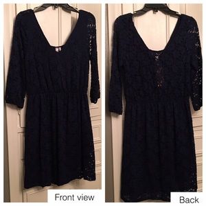 Navy, lace dress from Francesca's