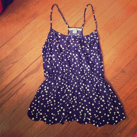 Navy heart spaghetti strap shirt