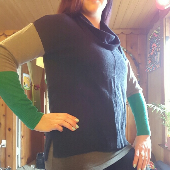 Navy cowl necked sweater, never worn