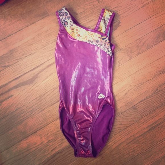Burgundy leopard print leotard