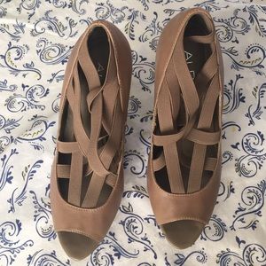 Aldo Strappy Nude Pumps