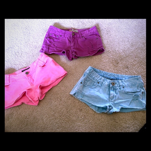 Lot of 3 colorful Jean Shorts