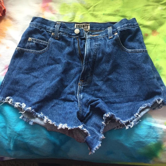 Denim high waisted shorts