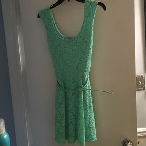Mint green eyelet dress