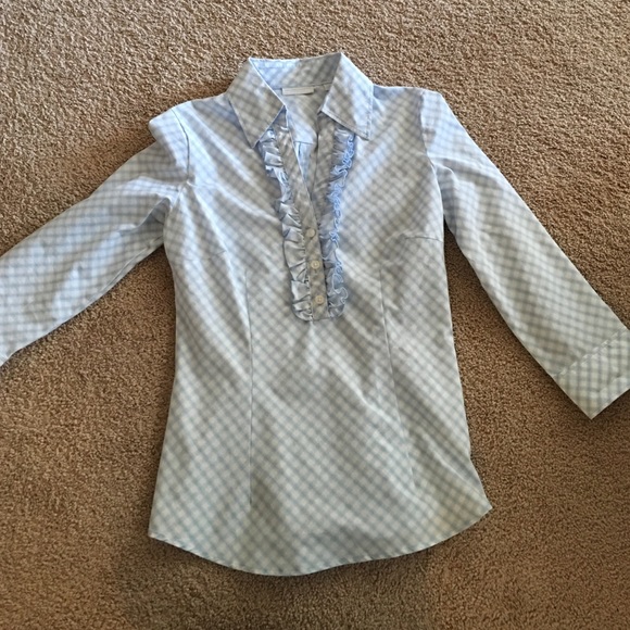 Light blue & white button down blouse