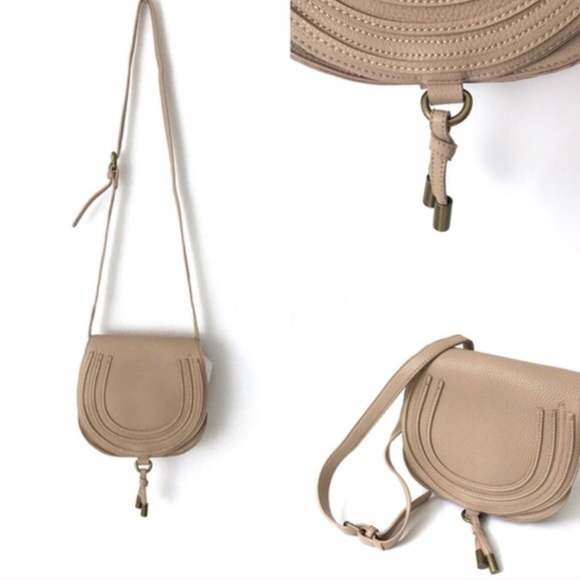 beige saddle bag