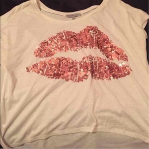 Kiss lips sequin shirts