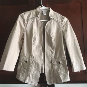 White House/Black Market Tan Lace Blazer