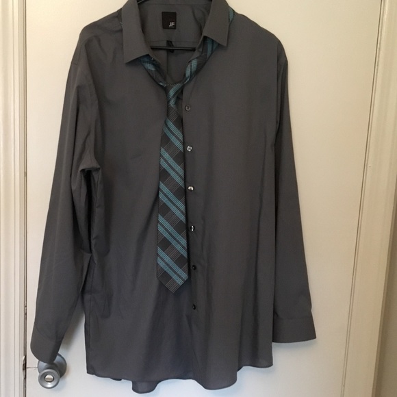 Men's dress shirt with tie.