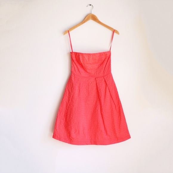 Jcrew coral strapless dress with pockets size 2