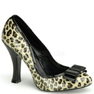 4 INCH HEEL PUMP W/ BOW DETAIL AT TOE
