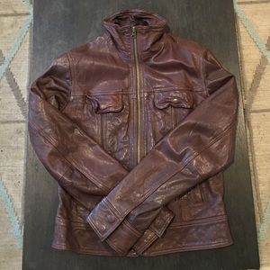 Brown leather jacket