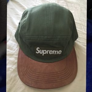Olive Green Supreme Hat with Leather
