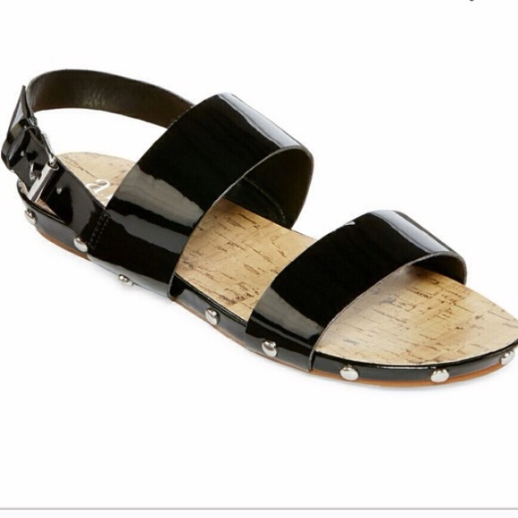 Flat black sandals