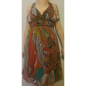 abstract print dress