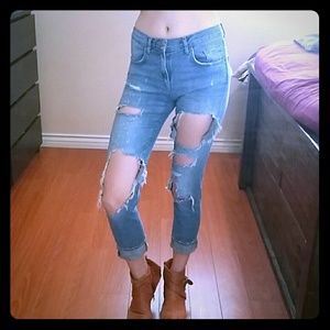 Ultra distressed Zara Denim