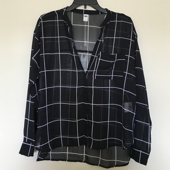 Black and white blouse!