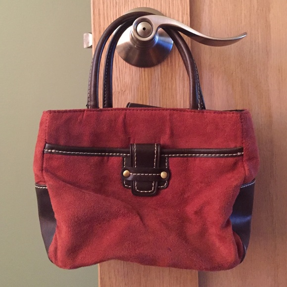 GENUINE LEATHER and suede purse