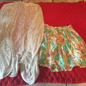Skirt and cardigan