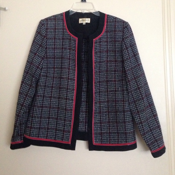 Black red and white jacket