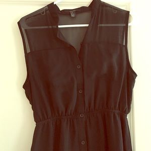 Black Sleeveless High-Low Dress