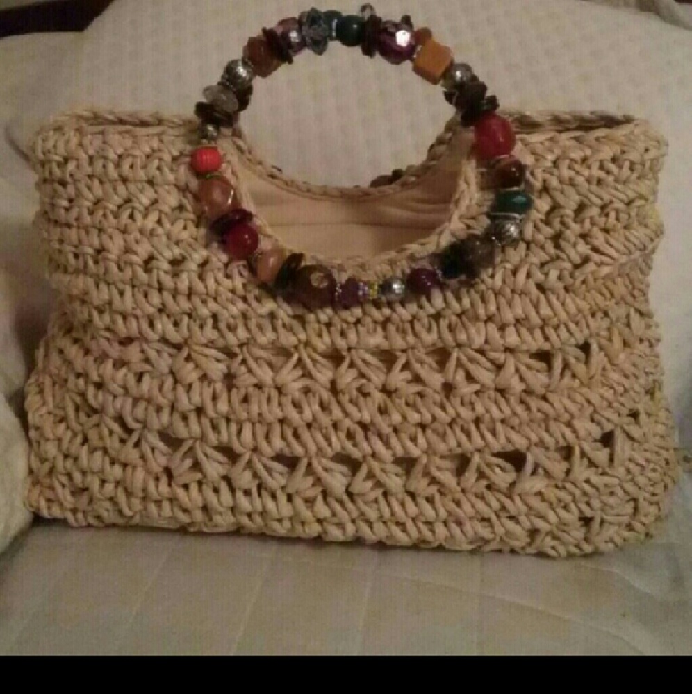 📌MOVING SALE📌 Cream Woven Bag-NWOT