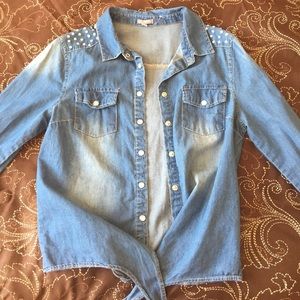 Button up jean top