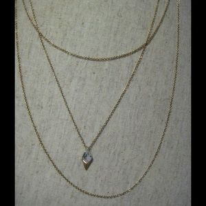 Nordstrom multi strand necklace with cz