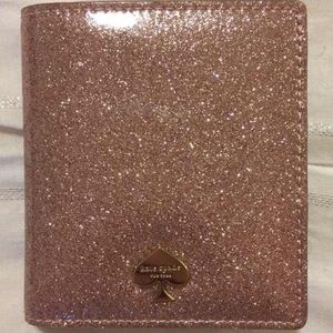 Kate Spade "glitter bug wallet" rose gold
