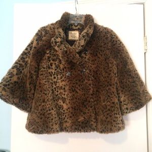 Free People Faux Fur Leopard Coat