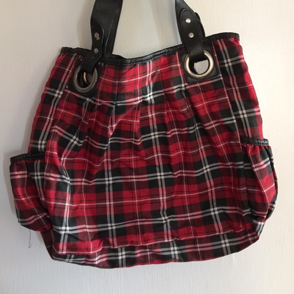 Roxy Plaid purse, heart purse and polka dot top!