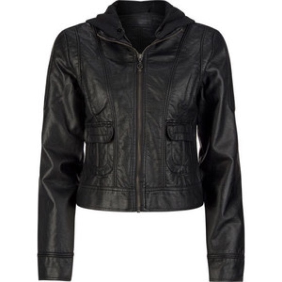 Jou Jou faux leather black jacket, medium