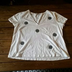 Zara white, beaded crop top