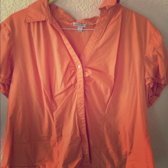 Orange collared button down