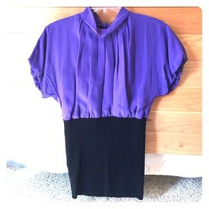 Short sleeved purple blouse