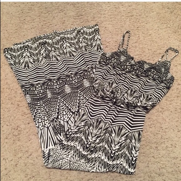 Black and white maxi dress