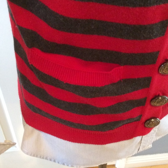 Twenty One Red & Gray Striped Sweater - Picture 3 of 4
