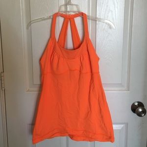 lululemon orange workout tank