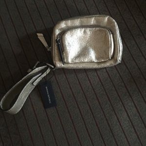 Banana Republic metallic gold wristlet