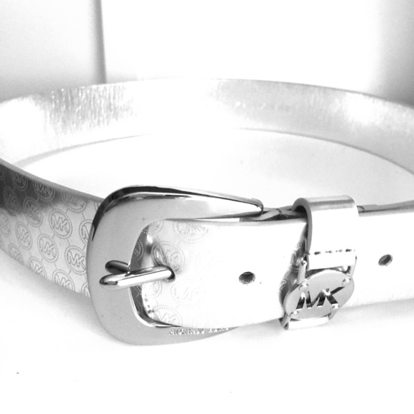 NWOT Michael Kors Togo Silver Belt