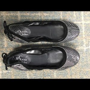 Maria Pova by Cole Haan snake print leather flats