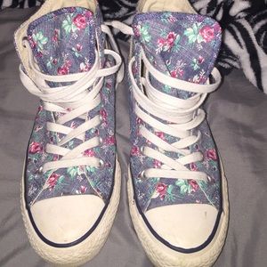 Floral high top converse