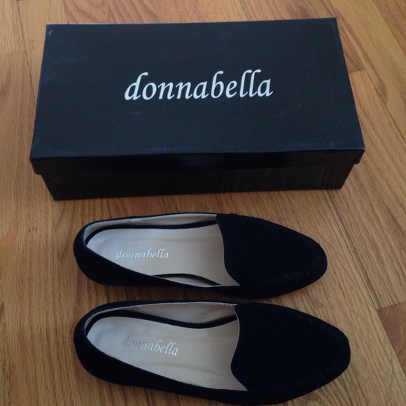 Black suede Josie Donnabella loafers