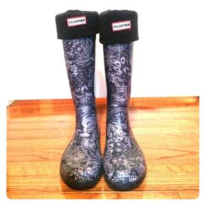 Hunter-esque Paisley Rain Boots