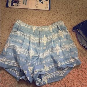 Aztec Print High Waisted Shorts