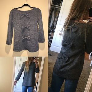 Grey Sweater with Bows
