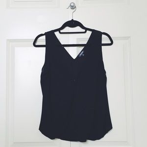 Tildon low cut black v-neck top