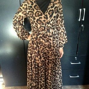 Chiffon cheetah dress.